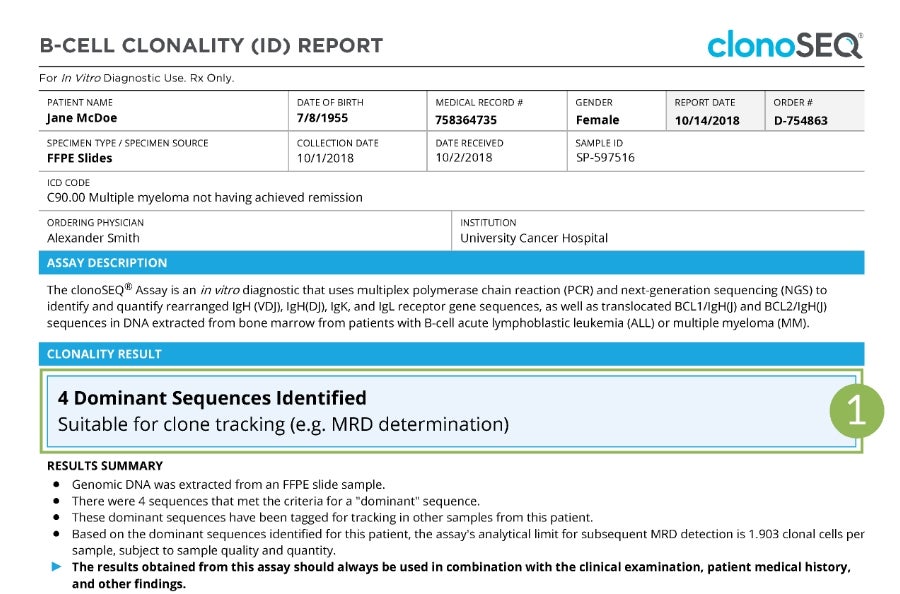 clonality report