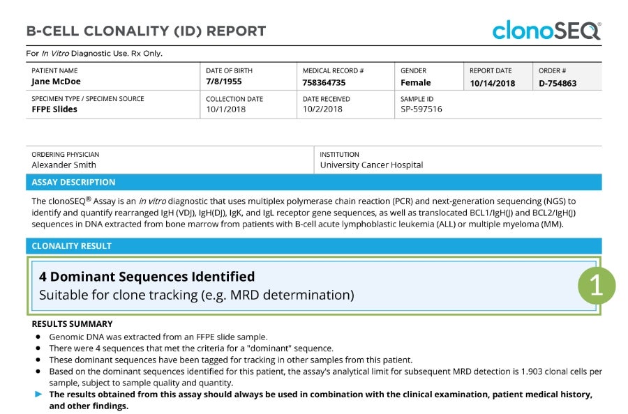 Clonality ID Report